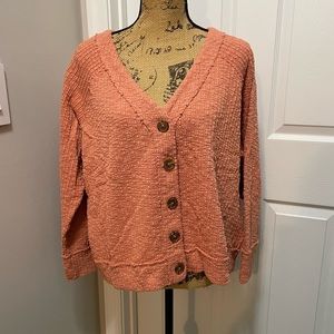 Peach Button Down Sweater/Cardigan